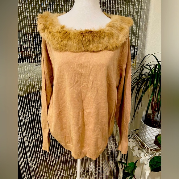JOHN PAUL RICHARD RABBIT FUR SWEATER NWT - Picture 1 of 6